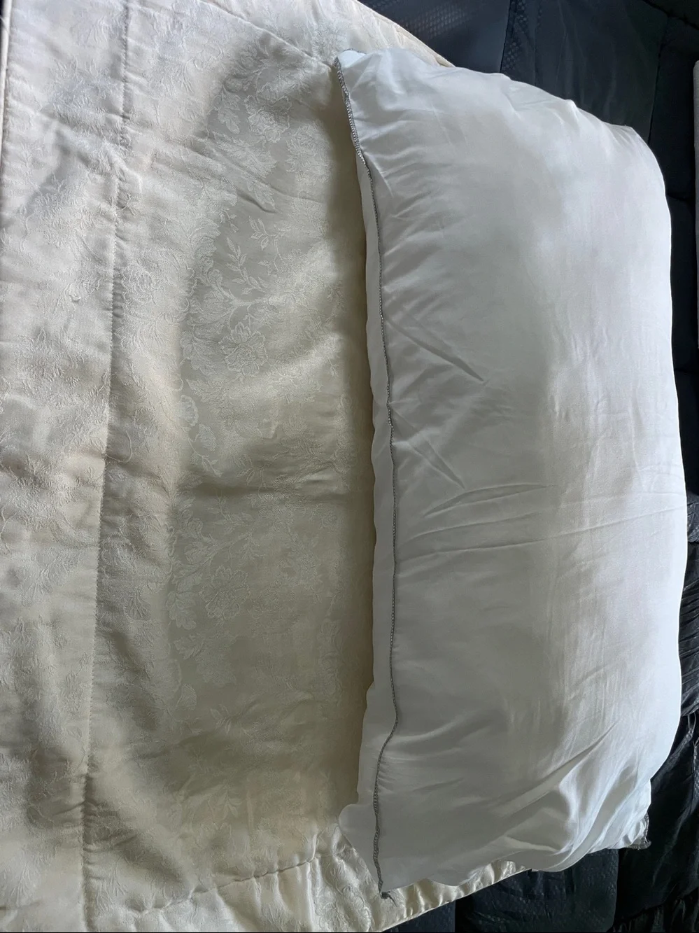 Luxury White Body Pillow with designer Soft Cover. Ivory.IKEA. Never used.